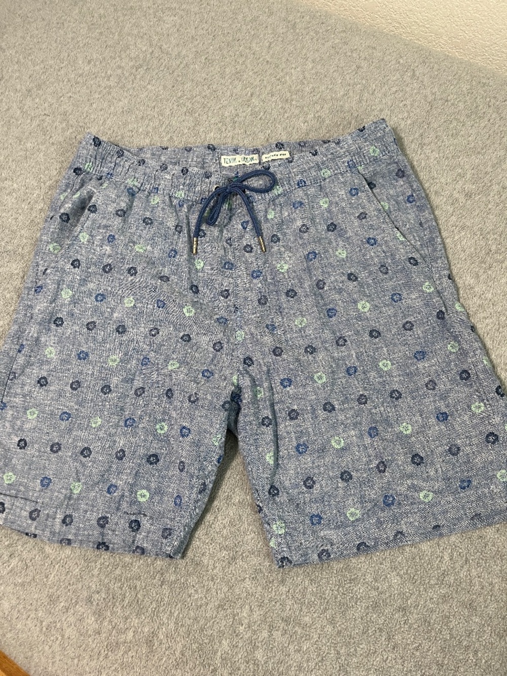 Tenth Ocean Linen Shorts Mens Large Floral Surf Preppy Coastal Beach